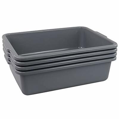 Sandmovie 3-Pack Large Platic Storage Baskets, Organizer Bin, Gray