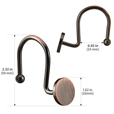 12PCS Bronze Rustproof Metal Shower Curtain Hooks Oil Rubbed