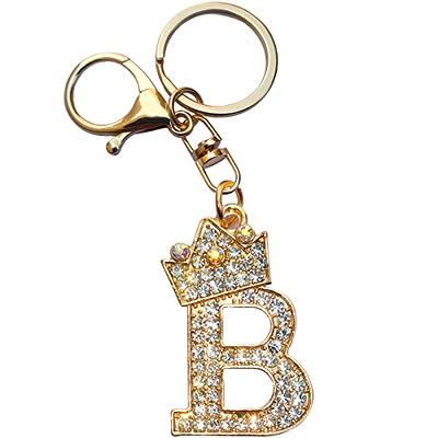 LAXPICOL Gold Letter A-Z Keychain for Women Men Purse Handbags Metal Alphabet Initial Letter Key Ring Novelty-keychain