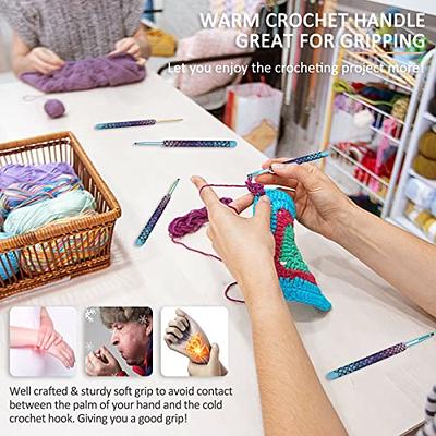 6 mm Crochet Hook, Ergonomic Handle for Arthritic Hands, Extra Long  Knitting Needles for Beginners and Crocheting Yarn (6 mm)