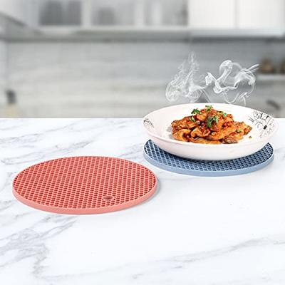 2 Pcs Large Silicone Trivet Mat, Non Slip Thick Flexible Hot Pads