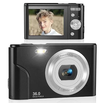 Lecran Digital Camera, FHD 1080P Kids Camera with 32GB Card, 2 Batteries,  Lanyard, 16X Zoom Anti Shake, 44MP Compact Portable Small Point Shoot  Camera