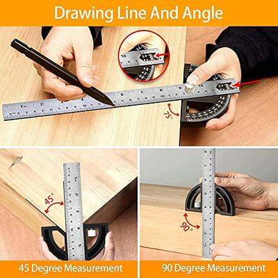 90 Degree 0-30cm 12 inch Measuring Metal Metric Angle Square Ruler