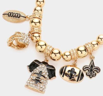 New Orleans Saints Helmet Pendant, 14K White - The GLD Shop