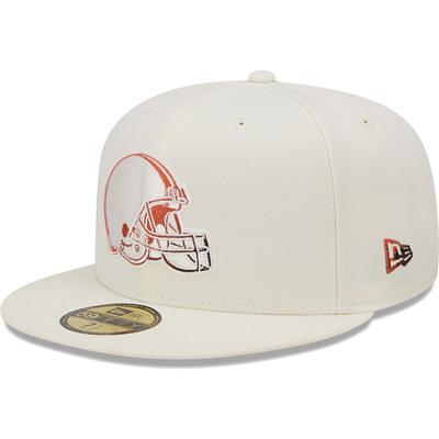 Men's New Era Cream/Brown Cleveland Browns 2022 Sideline 59FIFTY Fitted Hat