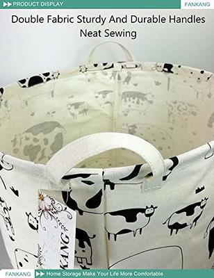 Waterproof Foldable Laundry Basket - Printed Canvas Hamper For