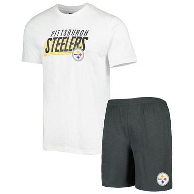 Men's Concepts Sport Black/Gold Pittsburgh Steelers Meter Long Sleeve  T-Shirt & Pants Sleep Set