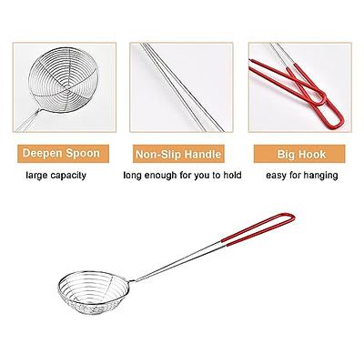 Spider Strainer, Cooking Spider, 5.5 Inch Spider Strainer Skimmer, Strainer  with Wood Handle, Fryer Scoop Strainers for Kitchen Pasta Strainer Slotted