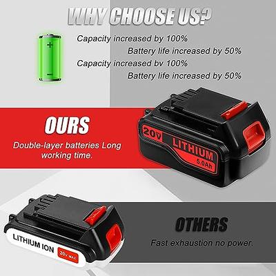 6.0Ah For Black and Decker 20 Volt Lithium Battery LBXR20 LST220