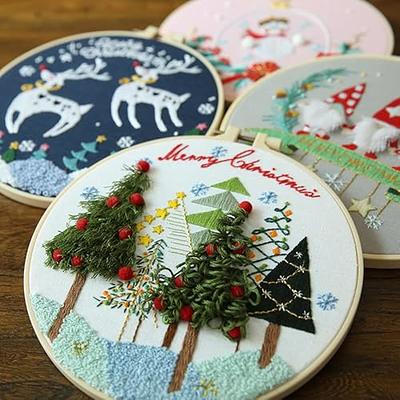 Christmas Embroidery Full Kit for Beginners DIY Craft Kit Adult