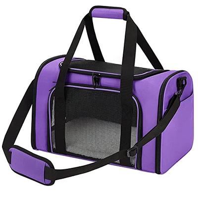  Johomviin Dog Carrier, Cat Carrier, Pet Carrier, Foldable  Premium PU Leather Dog Purse, Portable Tote Bag Carrier for Small to Medium  Cats and Small Dogs（Plaid-Medium） : Pet Supplies