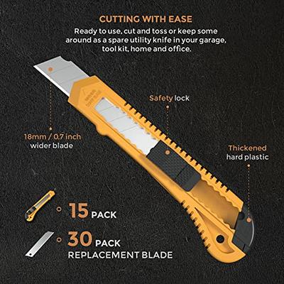 WorkPro Premium Utility Knife, 1pc Retractable All Metal Heavy Duty Box Cutter, Quick Change Blade Razor Knife, with 10 Extra Blades, Red