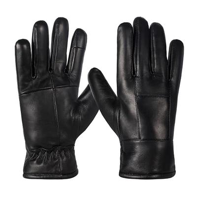 Winter Thick Warm Touch Screen Sheepskin Gloves Men's Leather