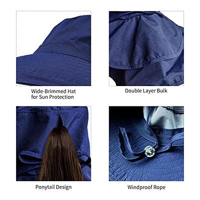 Sun Hats for Women Hiking Fishing Hat Wide Brim Hat with Large Neck Flap  Sun Protection Hats for Men and Women Navy Blue - Yahoo Shopping