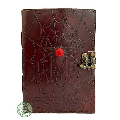 Superhero Spider Web Embossed Red Semi Precious Stone Handmade Leather  Journal Blank Notebook with Deckle Edge Paper Writing Diary Sketchbook  Journal for Women and Men 7x5 inch - Yahoo Shopping