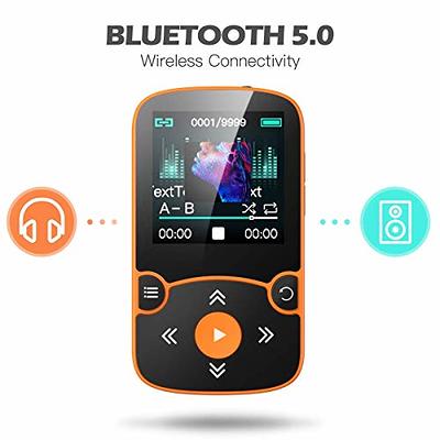 64GB Clip MP3 Player with Bluetooth, AGPTEK A51PL Portable Music Player  with FM Radio, Shuffle, No Phone Needed, for Sports(Black)