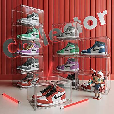 ANTBOX Shoe Organizer Storage Box, Portable Folding Shoe Rack for Closet  with Magnetic Clear Door,Large Sneaker Cabinet Bins All-in-one Sturdy Easy