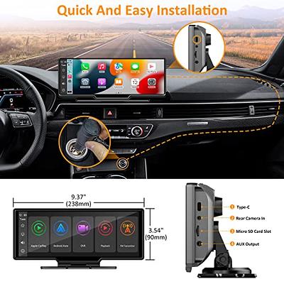 Portable Wireless Carplay Car Stereo with 2.5K Dash Cam - 9.3 HD