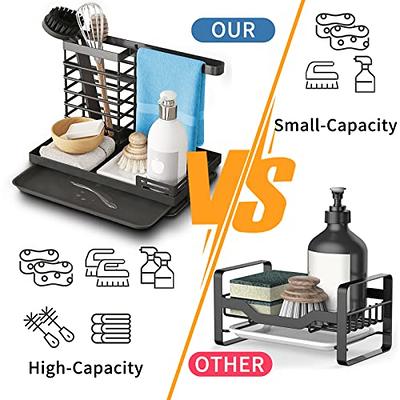 Consumest Sink Caddy, Kitchen Sponge Holder + Dish Brush Holder