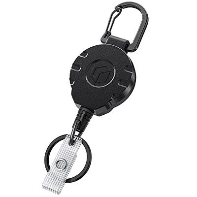 Titrys 2 Pack Metal Retractable Keychain,Self Retractable Badge