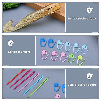 Coopay Bamboo Crochet Hooks Comfort Grip, 6.7 Crochet Kit Longer Aluminum  Shaft Crochet Needles for Crocheting, Ergonomic Knitting Hooks Set for