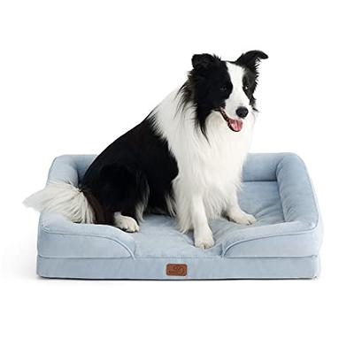 PawHut Soft Foam Large Dog Couch for a Fancy Dog Bed, Spongy Dog Sofa Bed,  Washable Cover, Elevated Dog Bed, Gray