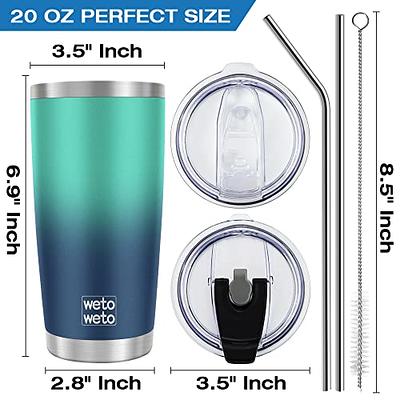 WETOWETO 20oz Tumbler with 2 lids and 2 straws, Stainless Steel Vacuum Insulated  Water Coffee Tumbler Cup, Double Wall Powder Coated Spill-Proof Travel Mug  Thermal Cup (Purple, 1 Pack) - Yahoo Shopping