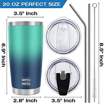 WETOWETO 30 oz Stainless Steel Tumbler, Insulated Coffee Tumbler Cup with 2  Lids and 2 Straws, Double Walled Travel Coffee Mug for Hot & Cold Drinks  (White, 1 Pack) - Yahoo Shopping