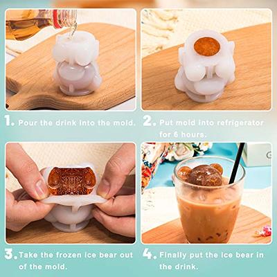 3D Teddy Bear Ice Cube Mold,Silicone Animal Mold, Soap Candle Mold