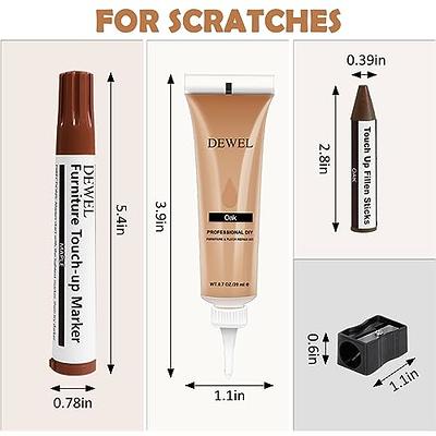 DEWEL Furniture Markers Touch Up, Upgrade Wood Furniture Repair Kit,  Premium Wood Scratch Repair Markers and Wax Sticks for Wood Stains  Scratches Hardwood Wooden Floor Tables, Set of 17