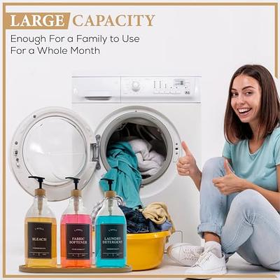 Laundry Detergent Dispenser, Set of 3 PET Plastic 64oz Bottles