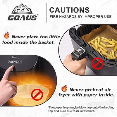 GOAUS Air Fryer 100 Pcs Round Paper Liners Disposable [Extra Large] for 8  Qt or Above Basket, 9 inch Unbleached Non-stick Parchment Paper - Yahoo  Shopping