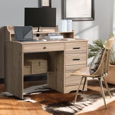 Cassey 59 in. Brown Computer Desk Vintage Wood Large Home Office Desk