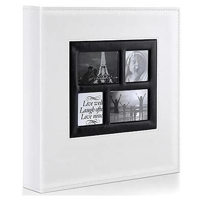 RECUTMS Photo Album 4x6 600 Photos Black Pages Large Capacity Leather Cover Wedding Family Photo Albums Holds 600 Horizontal