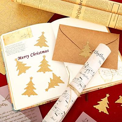 Merry Christmas Gold Foil Envelope Stickers (2 Inches, 500 Pieces)