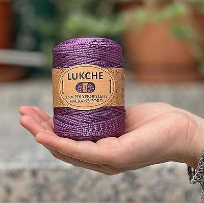 Lukche 2mm Cotton Sparkle Macrame Cord 224 Yards, 8.80 oz, Colorful Crochet Macrame Cord for Wall Hangings, Bags, Plant Holders, Carpets