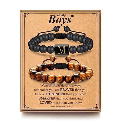 Nymerianoble Initial Bracelets for Women Handmade Braided Black