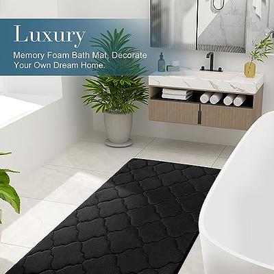 Memory Foam Bath Mat Black Bath Mats for Bathroom Non Slip Floor Rugs,  Super Absorbent Bathmat Quick Dry, Machine Washable Bathroom Rug, Ultra  Soft