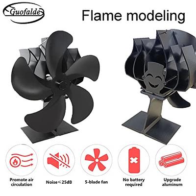  Xmasneed Wood Stove Fan Heat Powered, 8 Blade Wood Burning Stove  Fan for Buddy Heater, Fireplace Fan Non-Electric, Heat Fan for Wood Stove/Pellet/Log  Burner (with Magnetic Thermometer), Dual Motors : Home