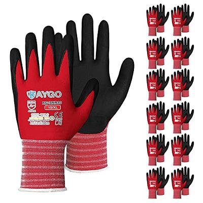 KAYGO Safety Work Gloves MicroFoam Nitrile Coated-12 Pairs, KG18NB