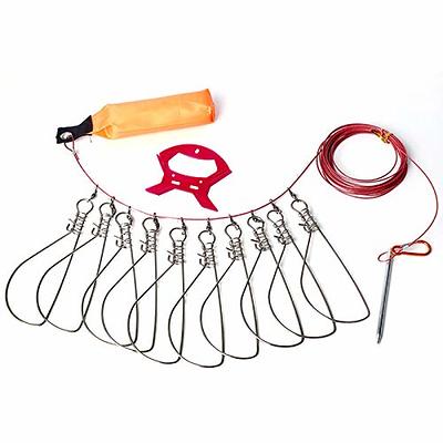 Joyeee Stainless Steel Fishing Stringer for Wading Boat Kayak, with Float  Carabiner, 10 PCS Fish Lock and Plastic Handle, 27 FT 300lb Silent Stringer  Durable Fishing Gear, Clip Fish Holder, Red - Yahoo Shopping