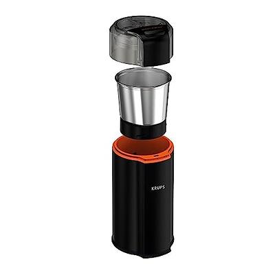 Krups Silent Vortex Coffee and Spice Grinder with Removable Dishwasher Safe  Bowl 12 Cup Easy to Use, 5 Times Quieter 175 Watts Dry Herbs, Nuts, Black