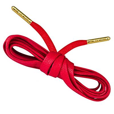 Loop King Laces 1 Pair Luxury Leather Shoe Laces with Gold Tips