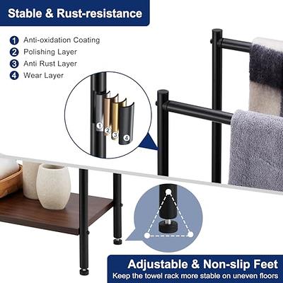 2-Tier Bathroom Shelf, Storage for Towel and Blanket-Towel Rack