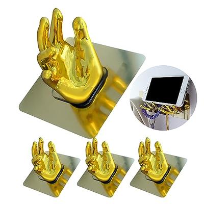 Pluspexy Gold Wall Decorative Hooks 3Pack Hand Shaped Adhesive