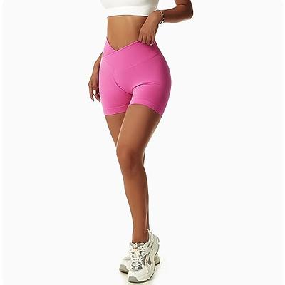 Vertvie Women's Gym Shorts V Cross Elastic Push Up Yoga Shorts Booty  Scrunch High Waisted Athletic Leggings (3pcs Black/Rose/Blue, S) - Yahoo  Shopping