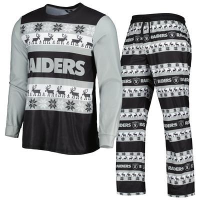 FOCO NFL Las Vegas Raiders Men's Pajama Shirt and Pants Lounge Set