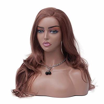 Realistic Female Mannequin Head with Shoulder for Display - Manikin Head with Shoulder for Wig/Jewelry/Makeup/Hat/Sunglass Display