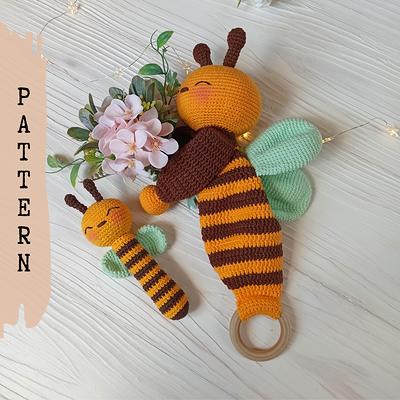 Amigurumi Bee Baby Set, Newborn Toy Crochet Rattle - Yahoo Shopping