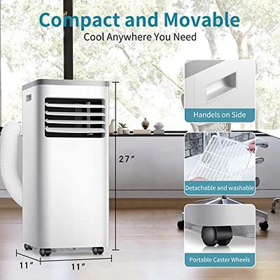 8000BTU 3-in-1 Portable Air Conditioner with Remote Control Gray